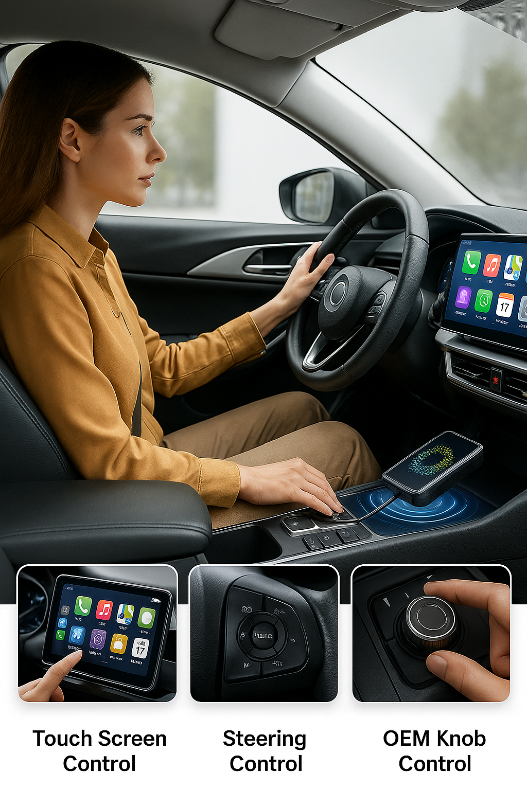 AI Mode On Wireless Apple CarPlay Adapter – Entertainment & Convenience
