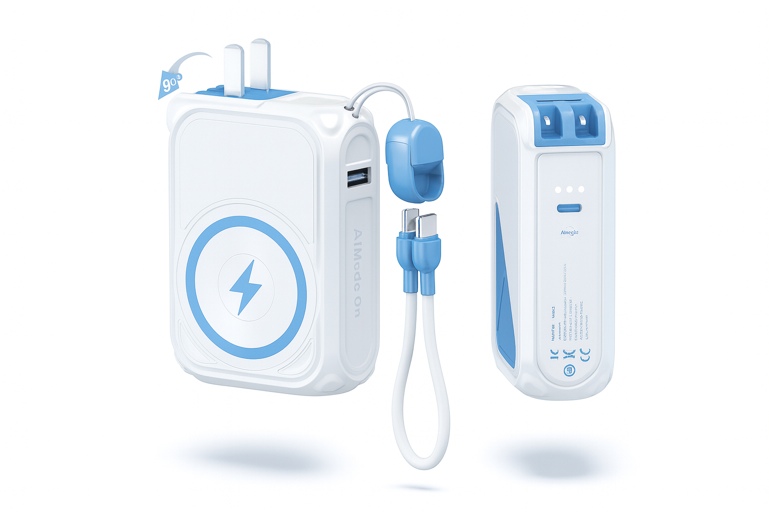 AI Mode On 10,000mAh Magnetic Portable Charger – All-in-One Power Bank