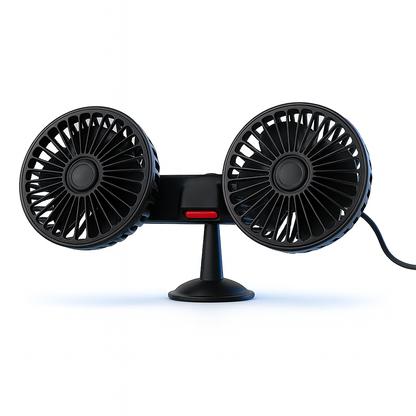 AI Mode On Car Dual-Head Fan – 360° Cooling Comfort