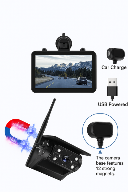 AI Mode On Wireless Magnetic Backup Camera – 7” HD Touchscreen