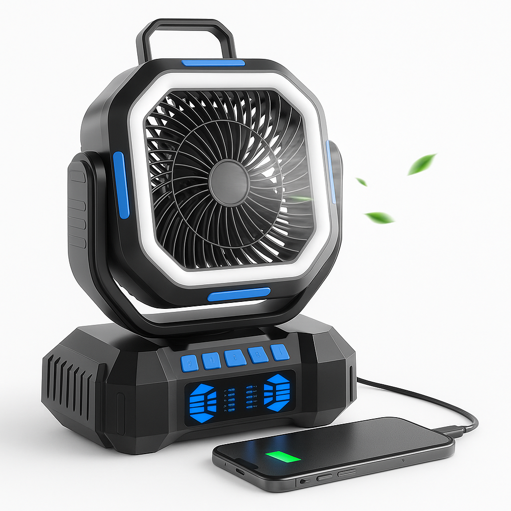 AI Mode On Outdoor Misting Fan – Double Cooling Power